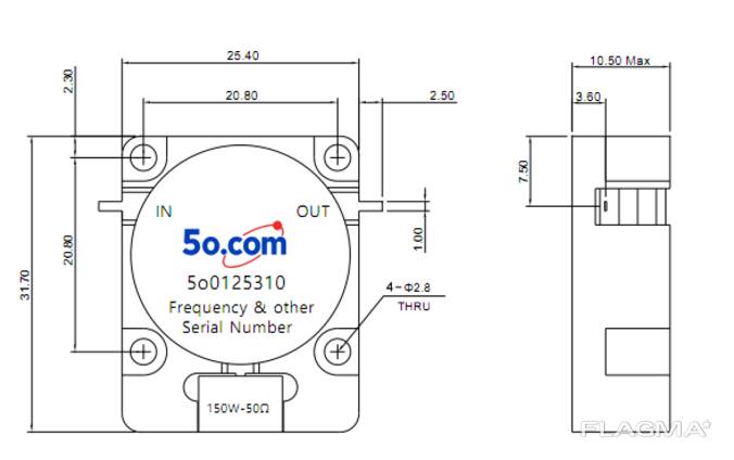 200-3600MHz Drop-In Isolator