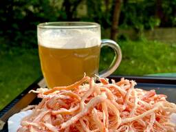 Кальмар стружка со вкусом краба сушеный. закуска к пиву. 100 г