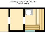 Sauna da esterno "Elegance Type"— Modello E 3/2K (isolata) 2,06 × 4,00 m –16% - фото 2