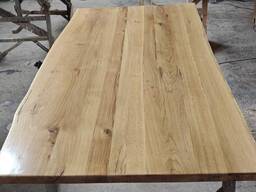 Solid oak countertops with a natural edge
